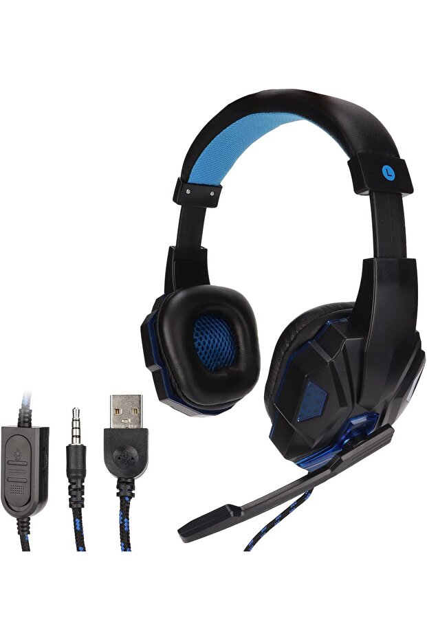 سماعات رأس للألعاب SY830MV، سماعات رأس سلكية فوق الأذن قابلة للتعديل مع ميكروفون