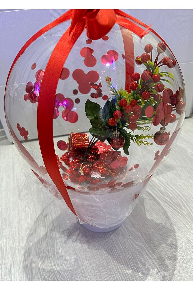 Bobo Balloon Koki̇na White with Flowers in a Box 24 Inch
