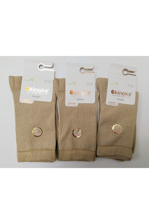Women's Bamboo Socks Are Flexible – Soft/Breathable All-Day Comfort/ Stitch-Free Striped Socks