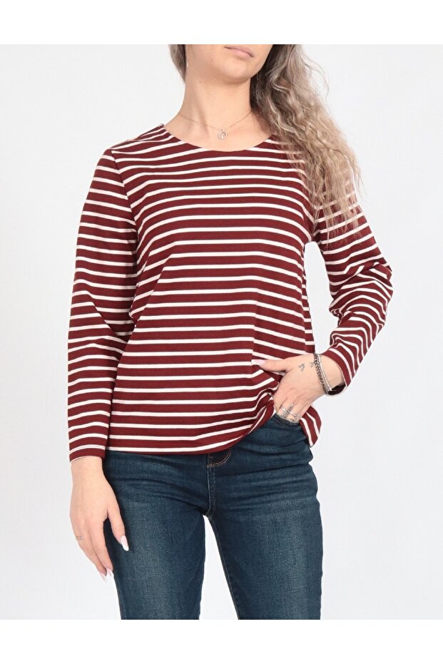 Blouse, White/Brick - 2