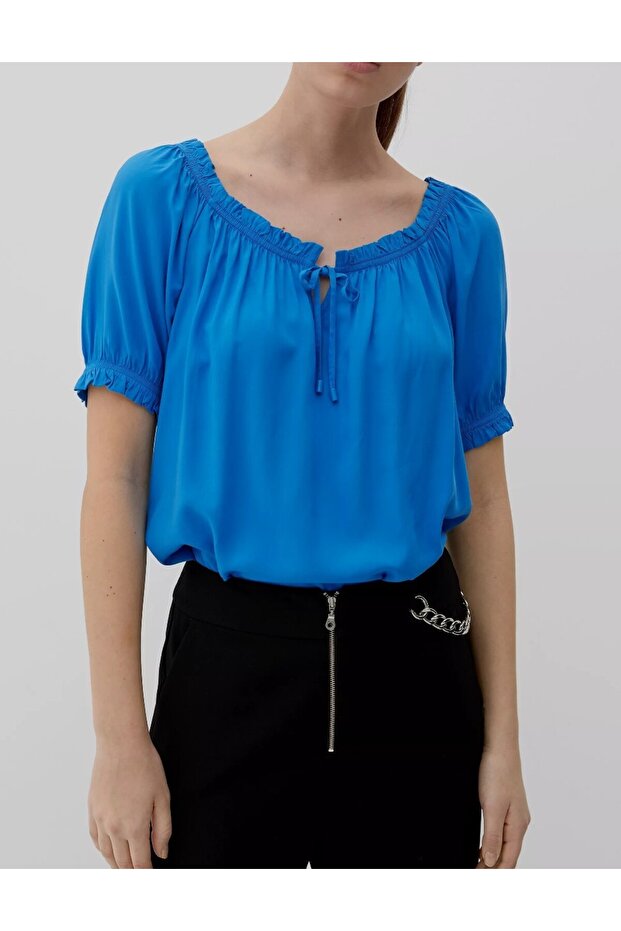 Blouse, Blue - 2