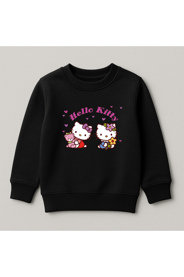 Hello Kitty Printed Crew Neck 100% Cotton Children's Sweatshirt