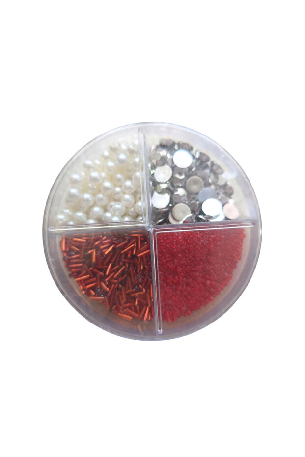 Bead set, Red/White - 2