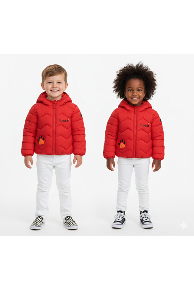 معطف قابل للنفخ بنمط النمر للأطفال - 3