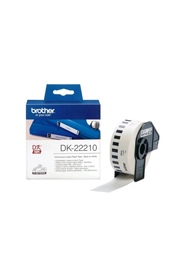 DK-22210 Continuous Paper Label Roll – Black on White, 29mm wide