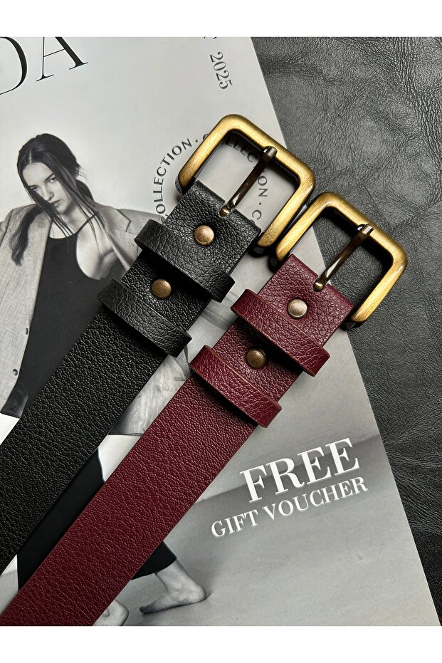 2-Piece Loyal Rectangular Pattern Women's Antique Vintage Buckle Belt Coat Belt Dress Belt Trouser Belt