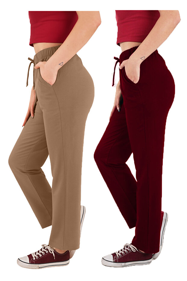 Women's Burgundy Sweatpants (with Plus Size Options)