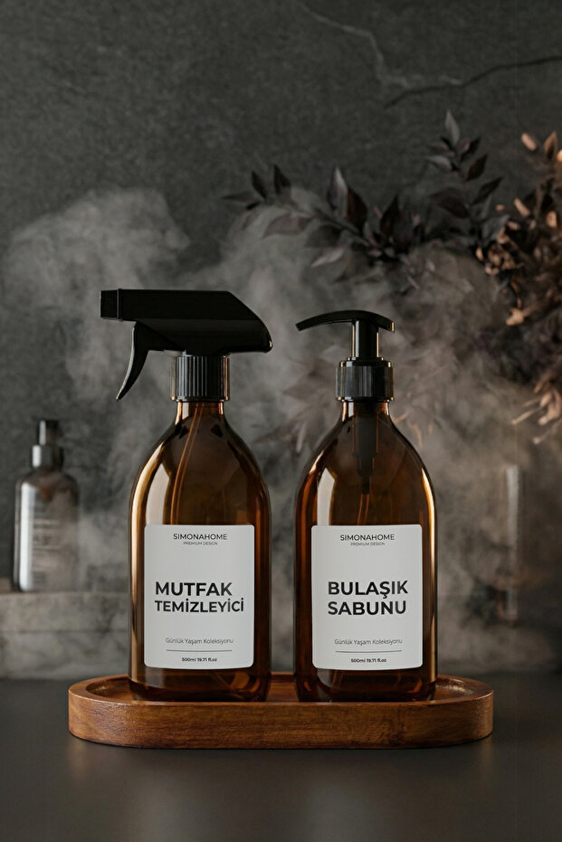 Breakfast Set Sunflower Bottle Vinegar Bottle with Wooden Stand Kitchen Set Black Kitchen Cleaner Bottle Candle Vanilla