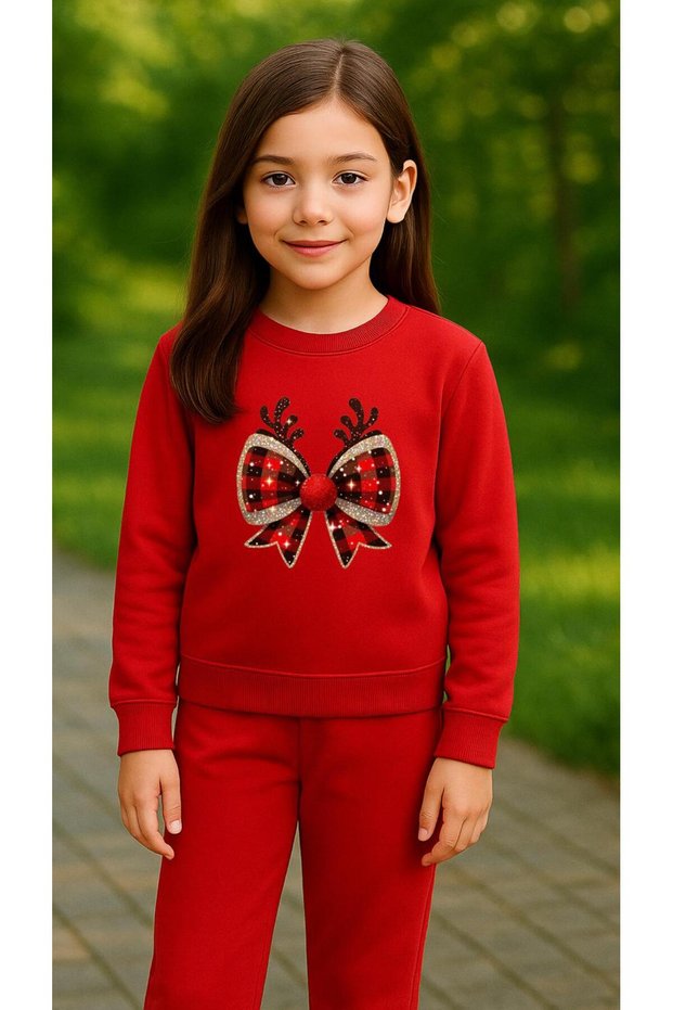 Children's Team Sweatshirt Bright Ribbon Printed Girls Boys Crew Neck3 4-5-6-7-8-9-10-11-12Years