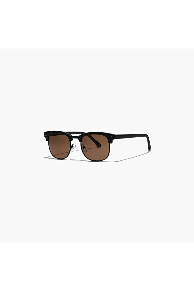 LINEA Brown 49 mm Round Sunglasses