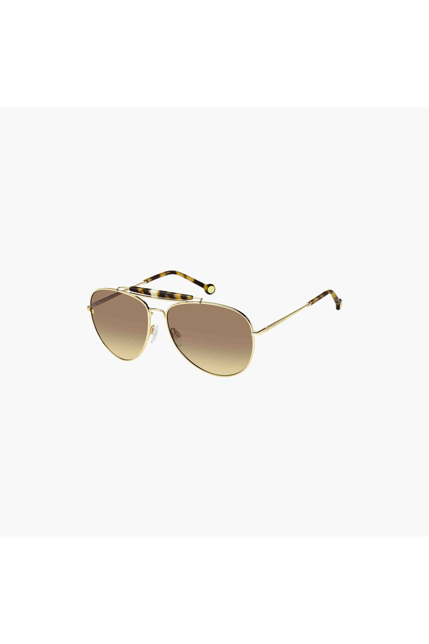 Women's UV Protected Brown Ochre Lens 61 mm Pilot Sunglasses | 203928