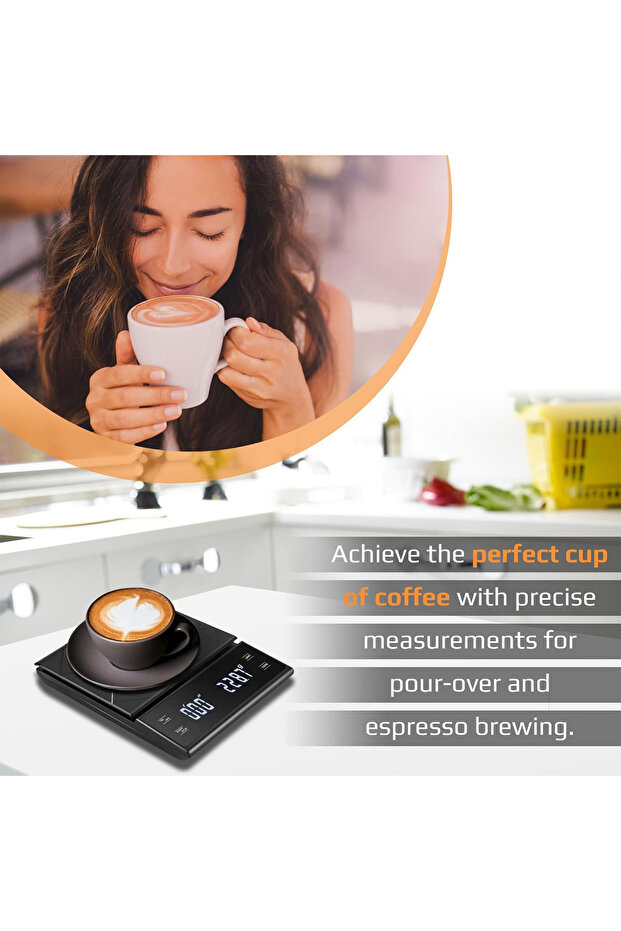 Espresso Scale with Timer – 0.1g Precision Electronic Coffee Scale with LED Display, Rechargeable - 5
