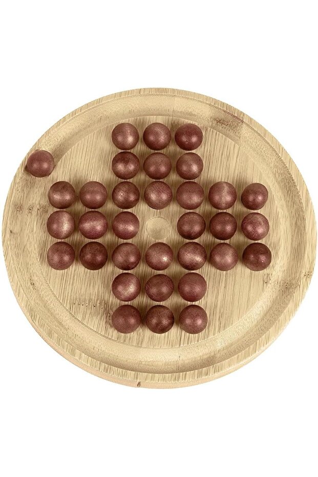 Solitaire Wooden Bead Board Game (Brown)