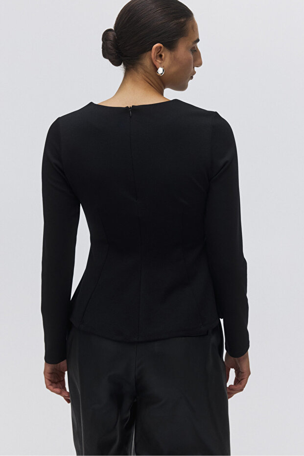 Peplumlu Jarse Üst - 4