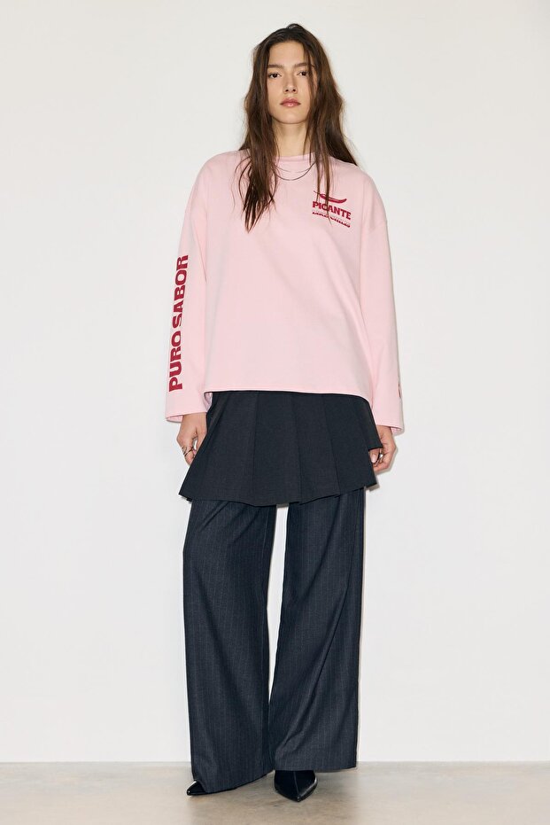 Acı biber grafik baskılı t-shirt - 2