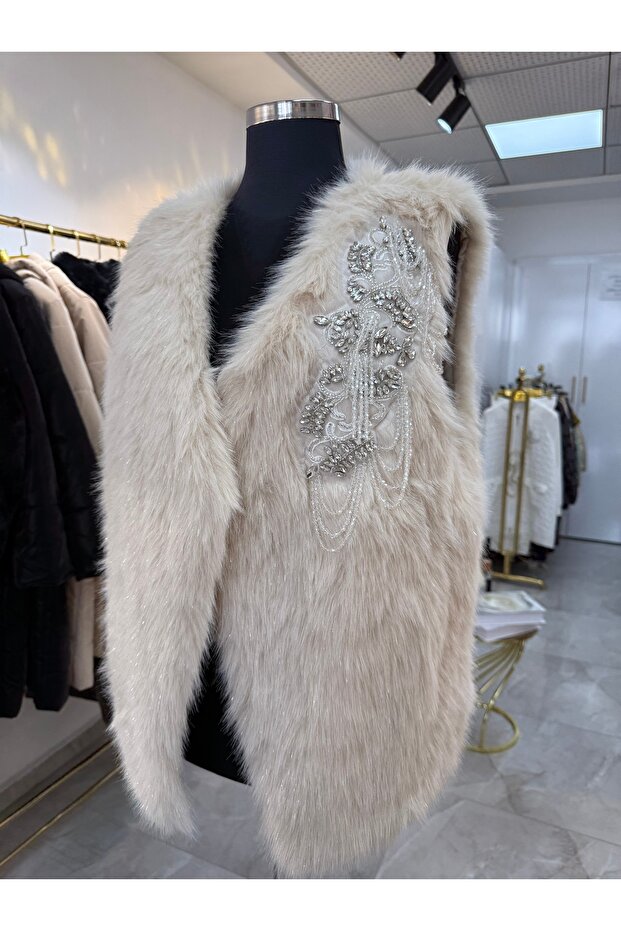 Taşlı ithal yelek - 3