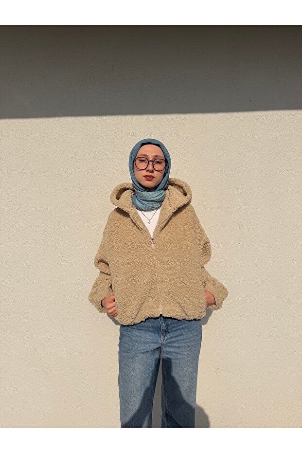 Kapuşonlu Kuzu Ceket - 3