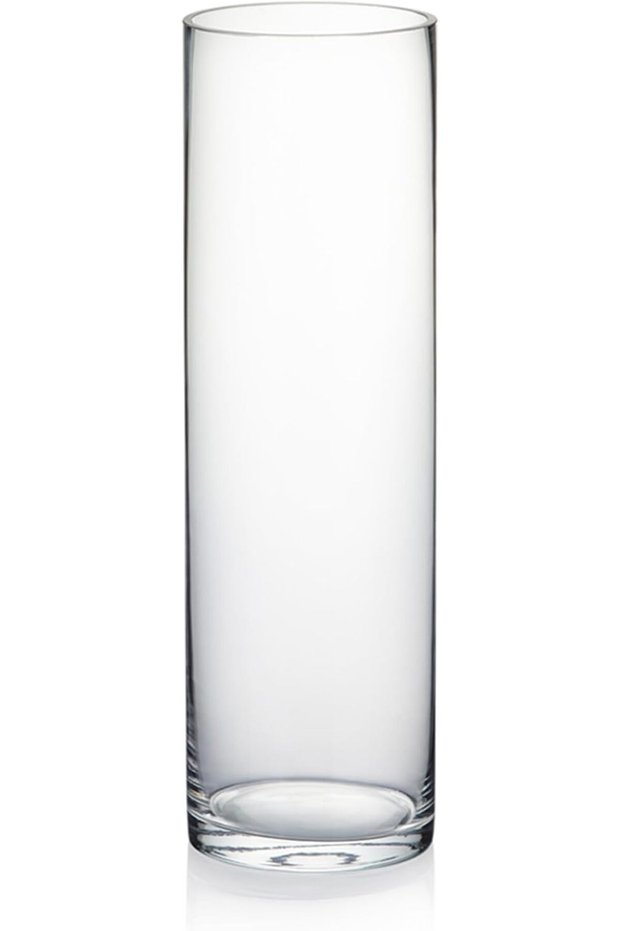 Cylinder Vase, 3" W x 10" H, Clear Skinny Narrow Glass Bud Vase, 1 Piece