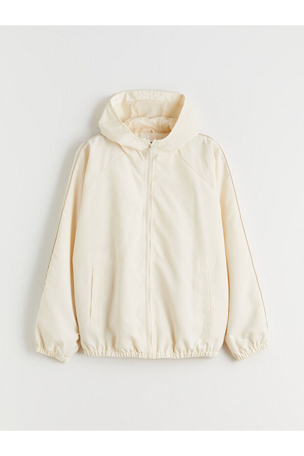 Lcw Kids Ecru Hooded Girl's Coat