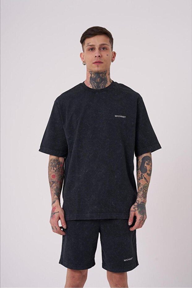 Ανδρικό μπλουζάκι Basic Washable Relaxed Anthracite - 1