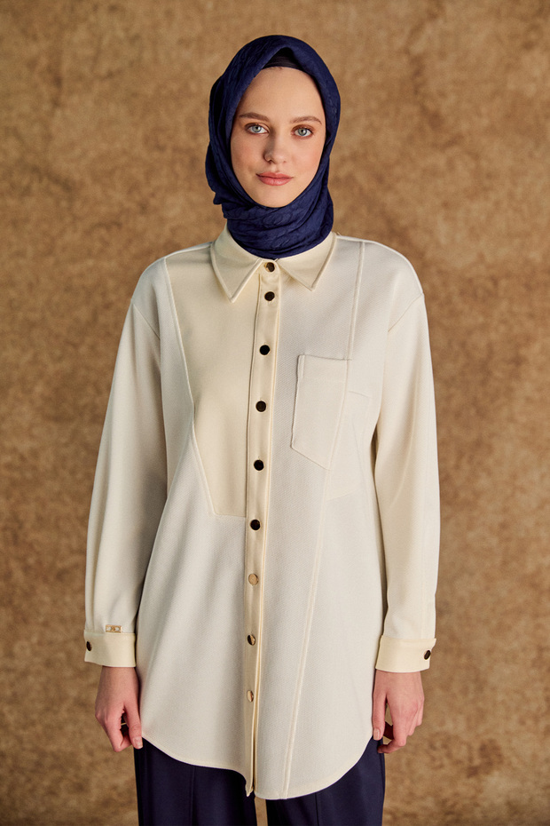 Deri Kombinli Örme Tunik - 3