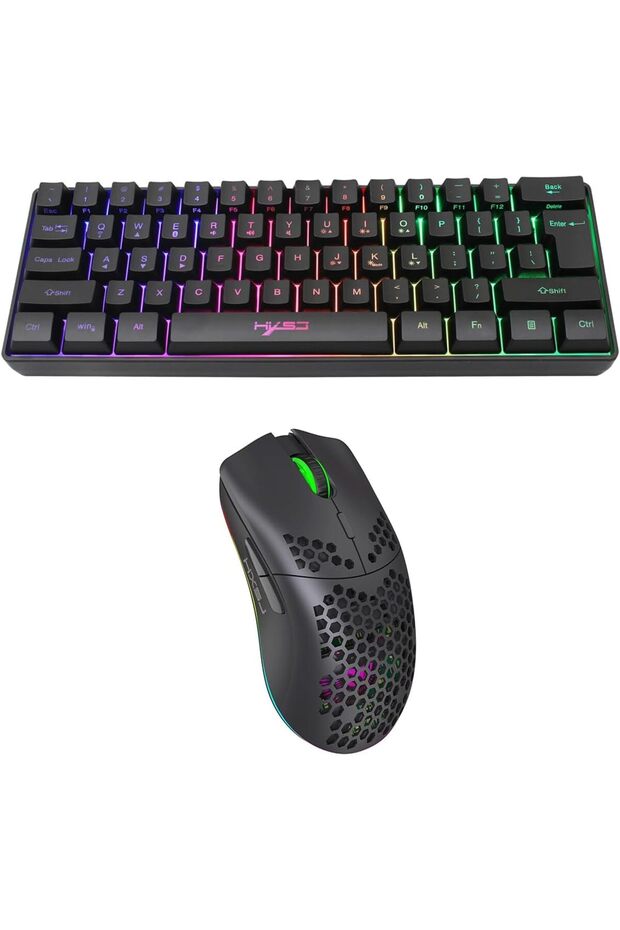 Wireless Gaming Keyboard 2000mAh Backlit Mini 61 Key With Bluetooth