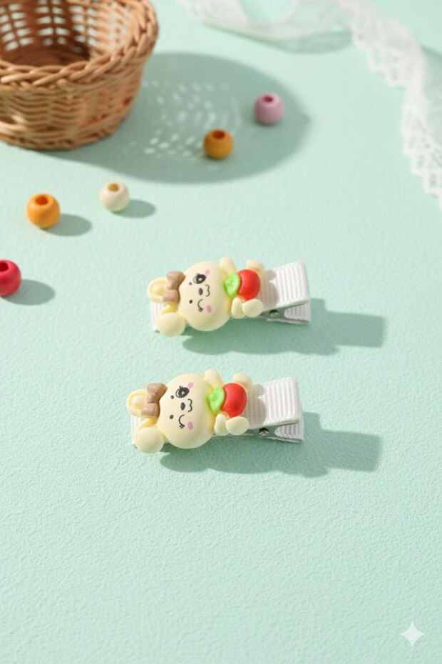 Set of 2 Cute Animal Figured Hair Clips for Girls