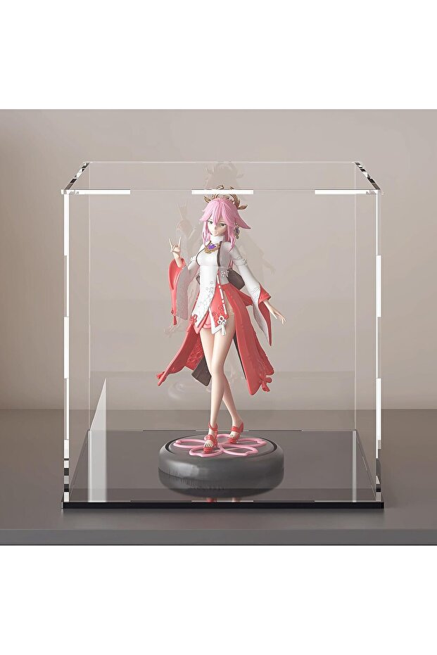 Acrylic Display Case 17.8×17.8×27.9cm for Action Figures with Base