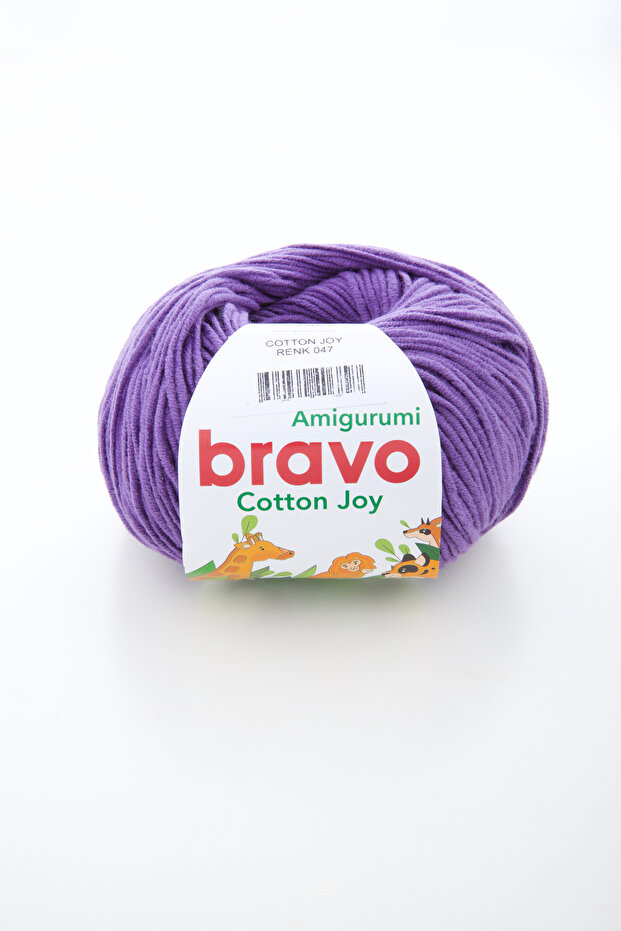 Cotton Joy Jeans Amigurumi Yarn Soft Cotton - 50 Gr /165 m (Color Code: 047) Purple