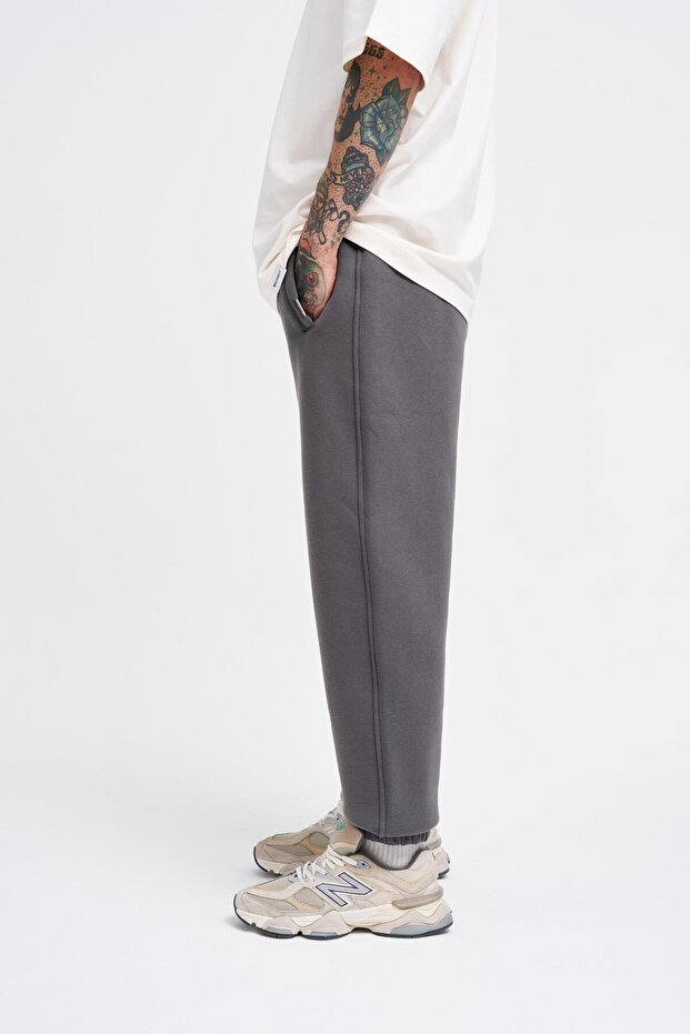 Erkek Relaxed Jogger Basic Eşofman Altı Antrasit - 3