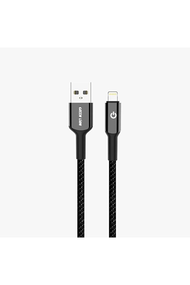 USB-A to Lightning Braided Cable 1M – 15W Fast Charge, Auto Disconnect & LED Indicator