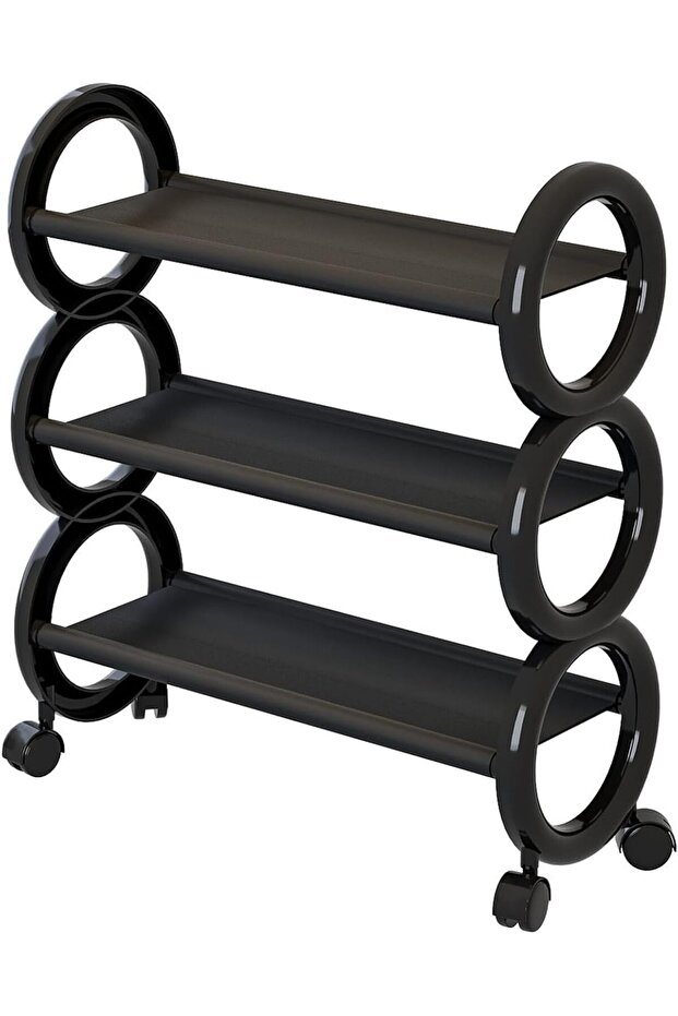 OneDcor Mobile Shoe Rack with Rolling Wheels – Durable Stackable Arc-Shaped Plastic Shelves