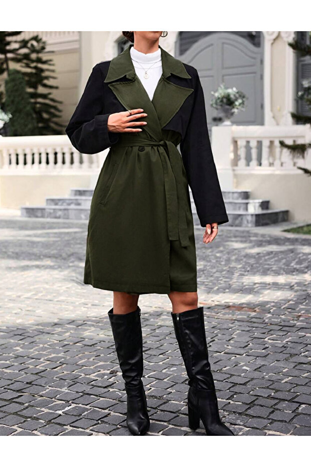 Trench, verde/negru - 1