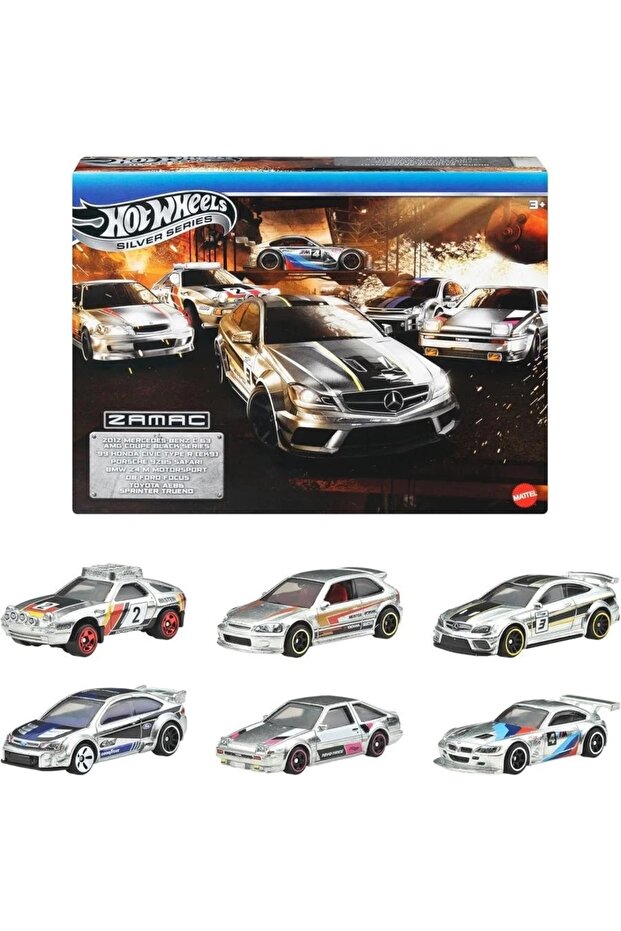 Silver Series Zamac 6-Piece Collection Set – Special Metallic Vehicles 1:64