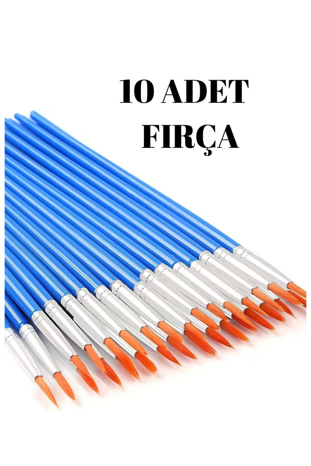 NEON PLUS 10 Adet Sulu Fırça, Akrilik, Guaj, Sulu, Etkinlik Fırçası