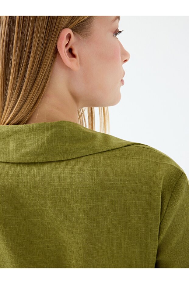 Crop Kadın Gömlek U.kol - 5