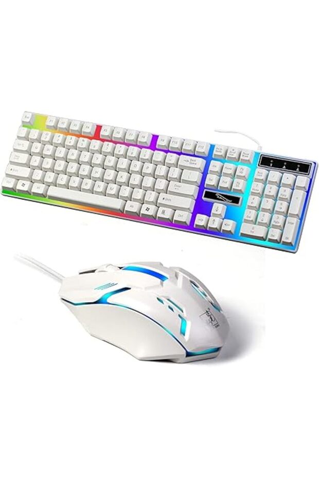 G21 Computer Gaming Keyboard and Mouse Combo :Keyboard with Flexible Polychromatic LED Lights Mech - 1