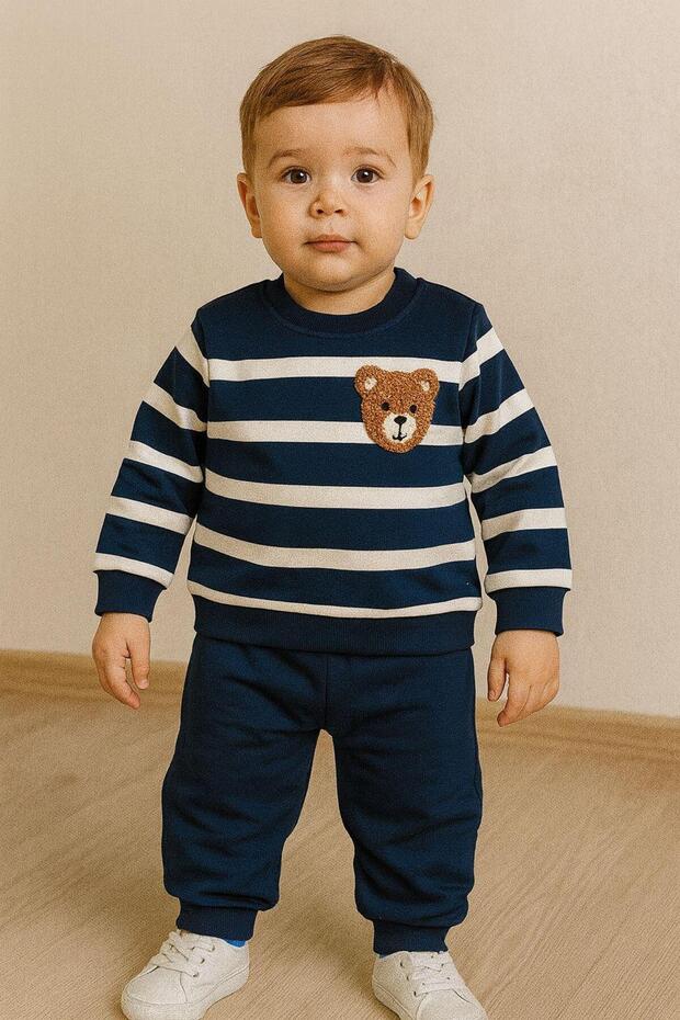 Boy Baby Child 3-Ply, Inner Layer Fleece-Lined Piece Bottom and Top Set