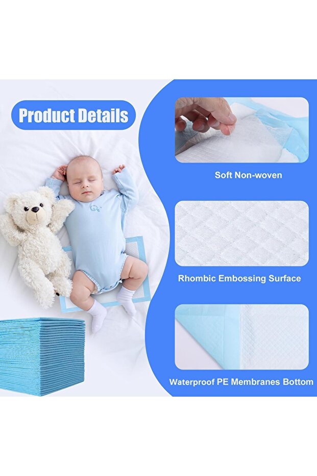 عبوة من 100 وسادة تغيير حفاضات للاستخدام مرة واحدة - 4