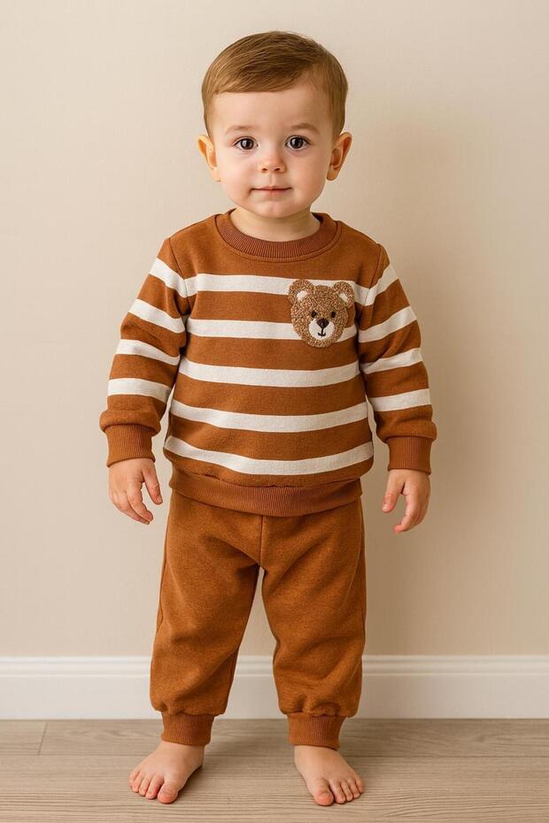 Boy Baby Child 3-Ply, Inner Layer Fleece-Lined Piece Bottom and Top Set