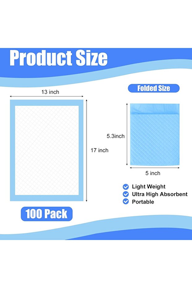 عبوة من 100 وسادة تغيير حفاضات للاستخدام مرة واحدة - 2