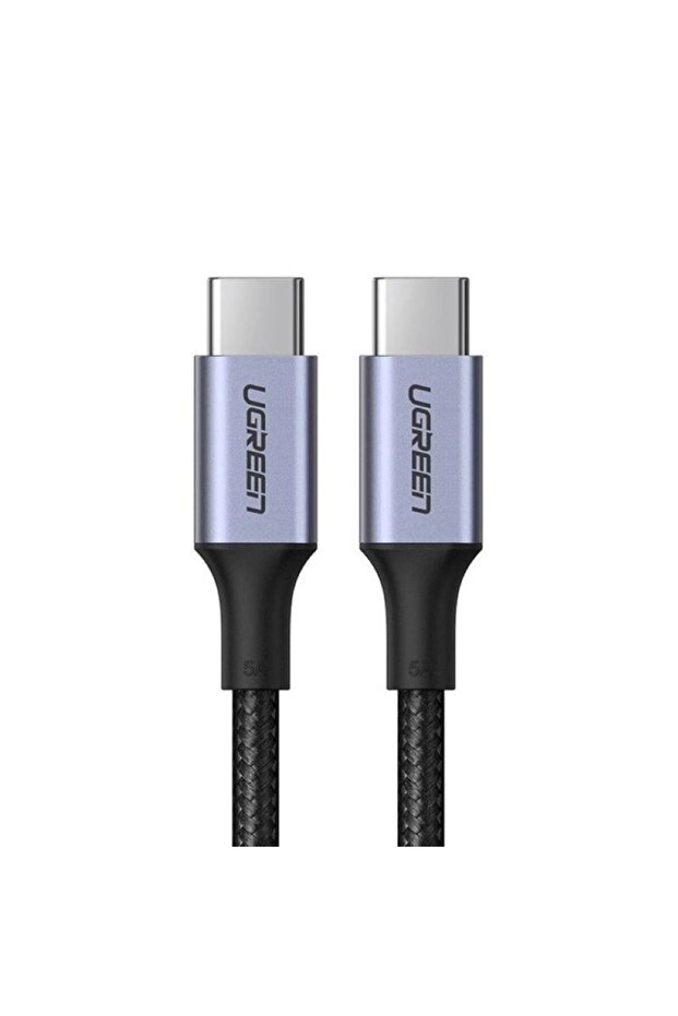 USB-C TO C Cable Alu Case with Nylon Braided 5A PD 100W Fast Charging 1m BK