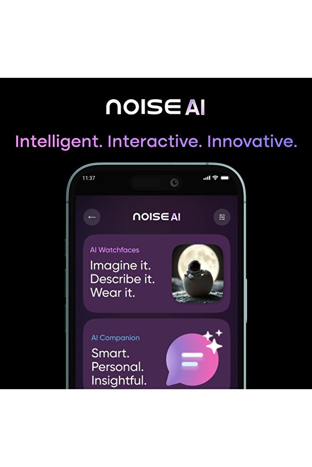 Noise Pro 6 Max Smartwatch - 1.96" AMOLED, AI Watch Faces, EN2 Processor, Built-in GPS (Chrome Black - 2