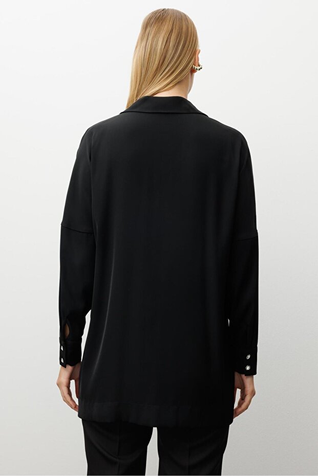 MODAİLGİ OVERSİZE GÖMLEK 10094 Siyah - 7