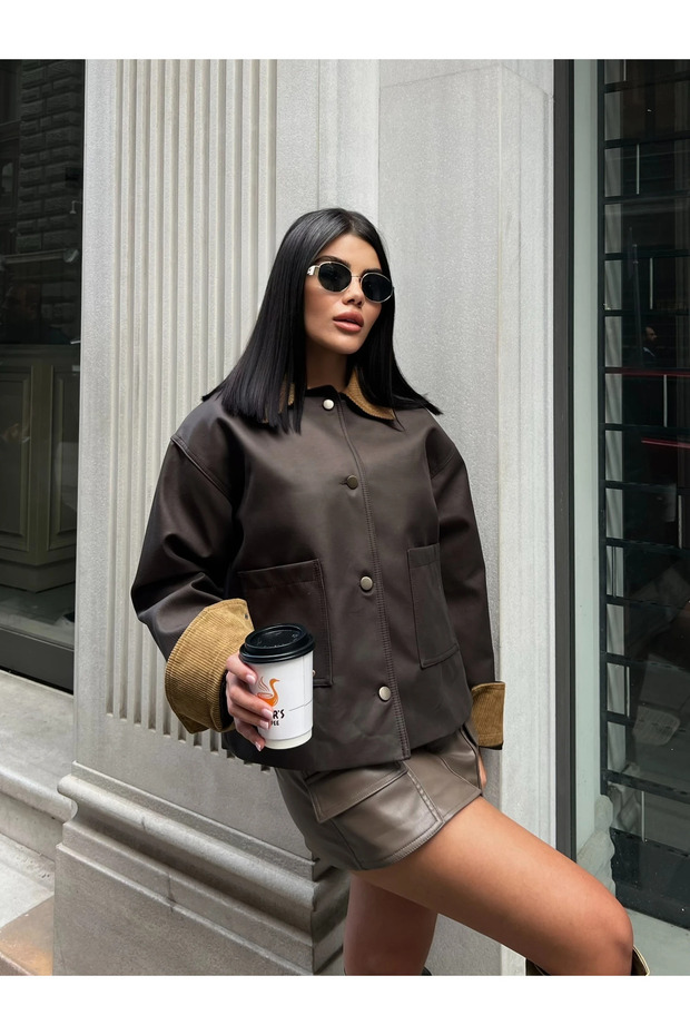 Kısa Kesimi Bomber Ceket - 5