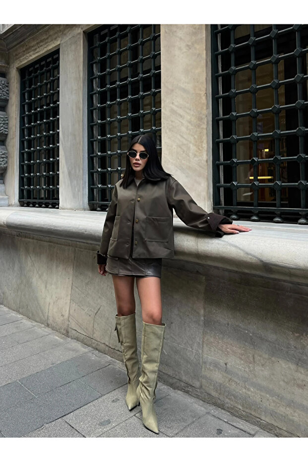 Kısa Kesimi Bomber Ceket - 1