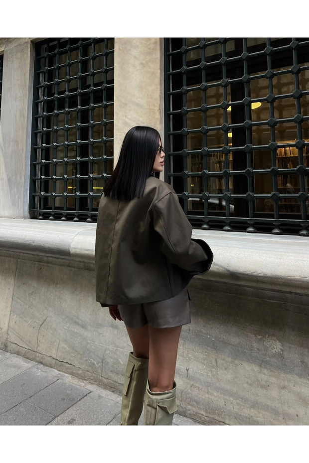 Kısa Kesimi Bomber Ceket - 6