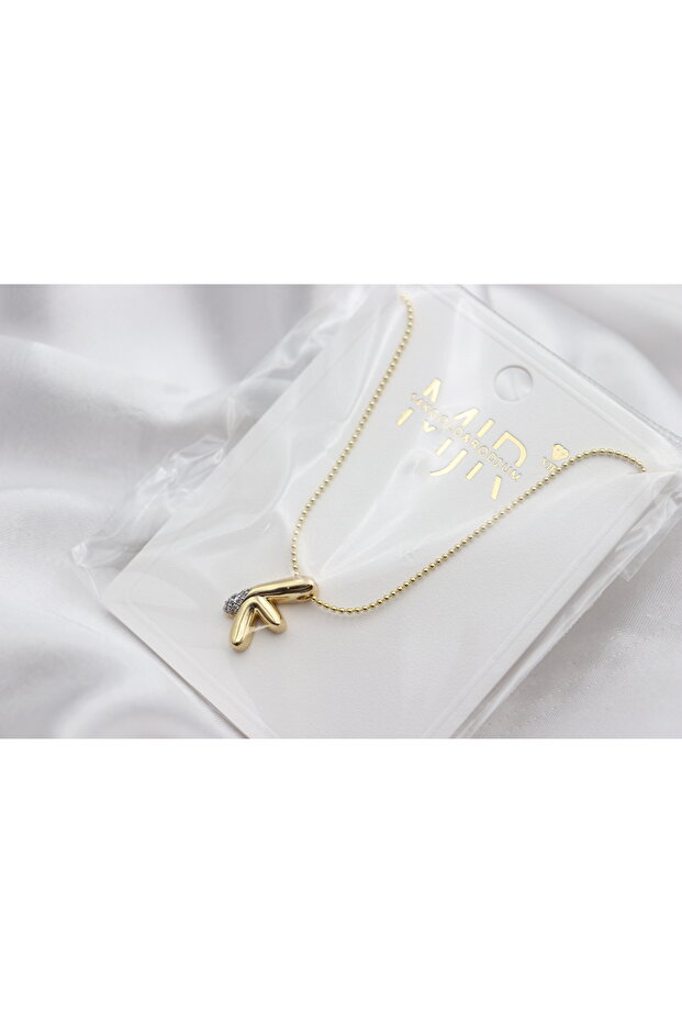 K harfli taşlı kolye - 2