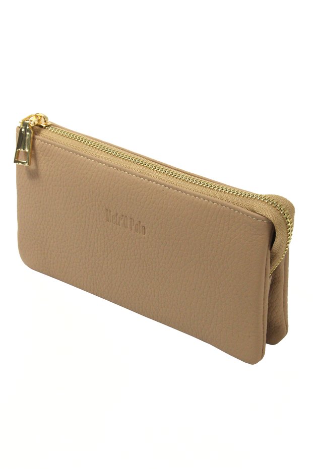 Mpcuz 501 Women's Unisex, Genuine Leather, Wallet Card Holder, Portfolio Beige