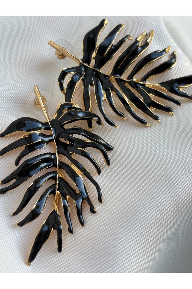 Vip Custom Design Leaf Model Gold Big Earrings